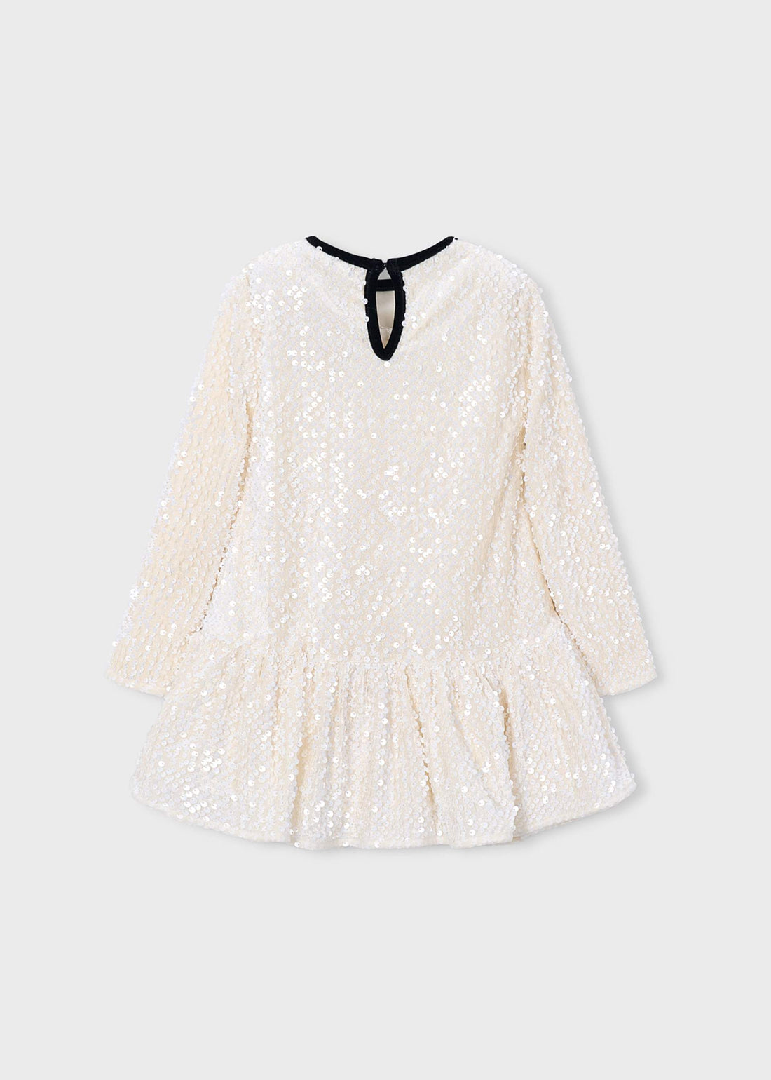 Vestito velluto con pallettes e fiocco bambina