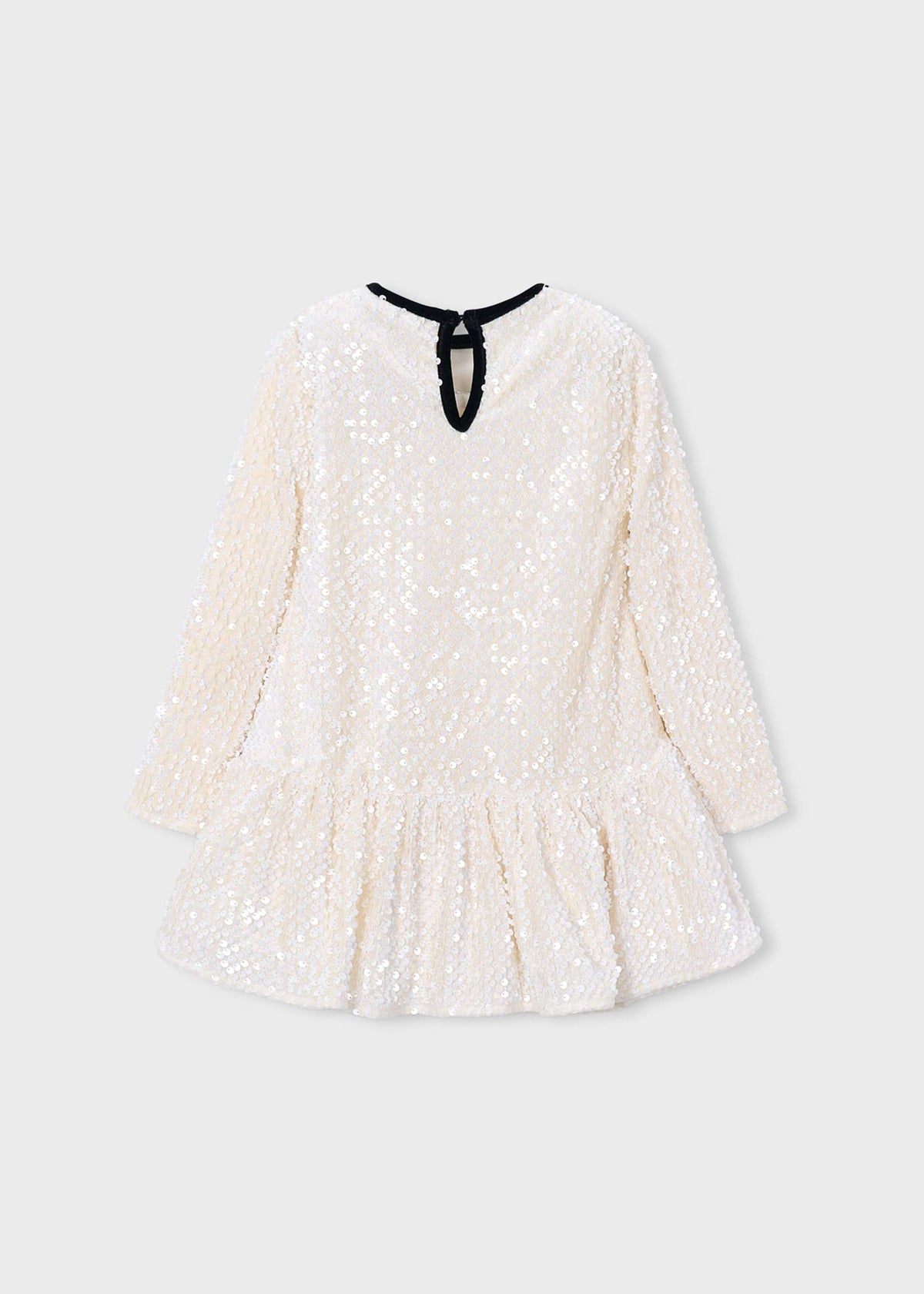 Vestito velluto con pallettes e fiocco bambina